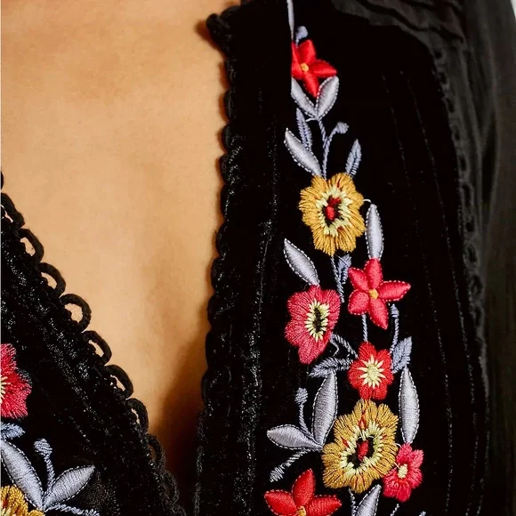 Free People Flora Embroidered Floral Midi Dress Boho - Picture 14 of 14